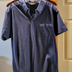 Penguin polo style shirt 👕  Navy blue w/denim collar XL